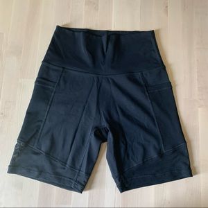 Aerie High Waist Bike Shorts Black Chill Play Move